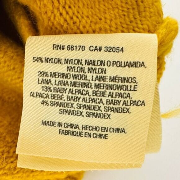 Anthropologie ett-twa Tessa Wrap Sweater Large Mustard V-Neck Wool Alpaca Knit - Picture 5 of 7